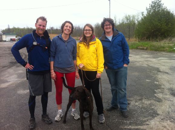 Erin joined me for the last few kilometres! Sean and Heather came out to support as well.... thank you!