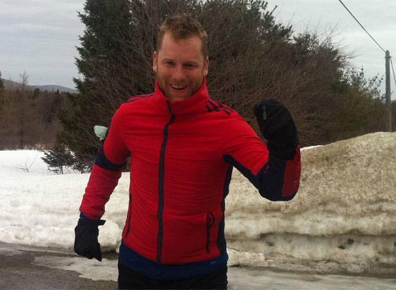 A little tighter than I remember! I was hoping to wear the snowpants as well, but they already had a split in them!