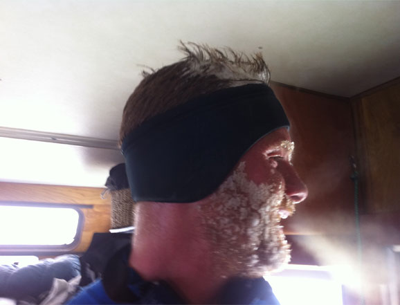 Snow pelted my face from a wicked crosswind!