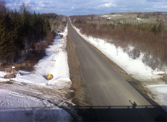 About 30 k from Edmundston looking north!