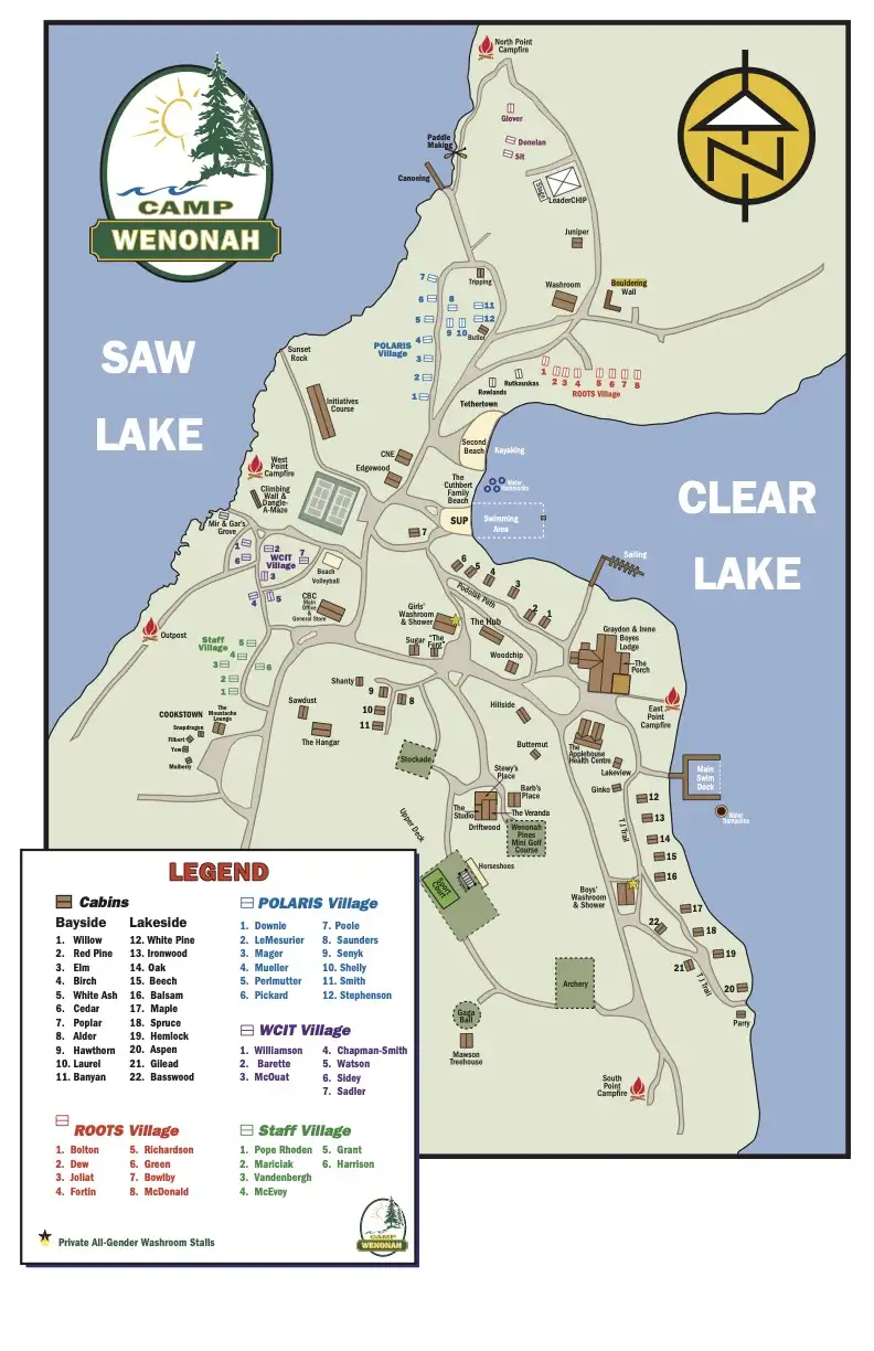 Camp Wenonah Site Map